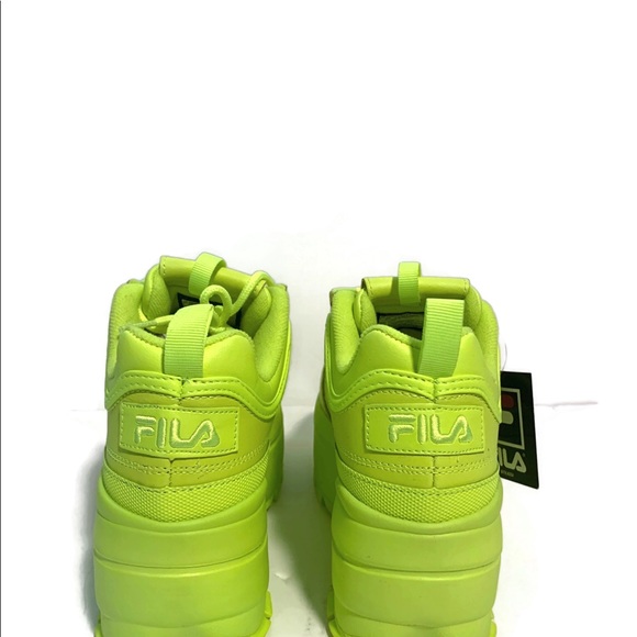 neon green platform sneakers